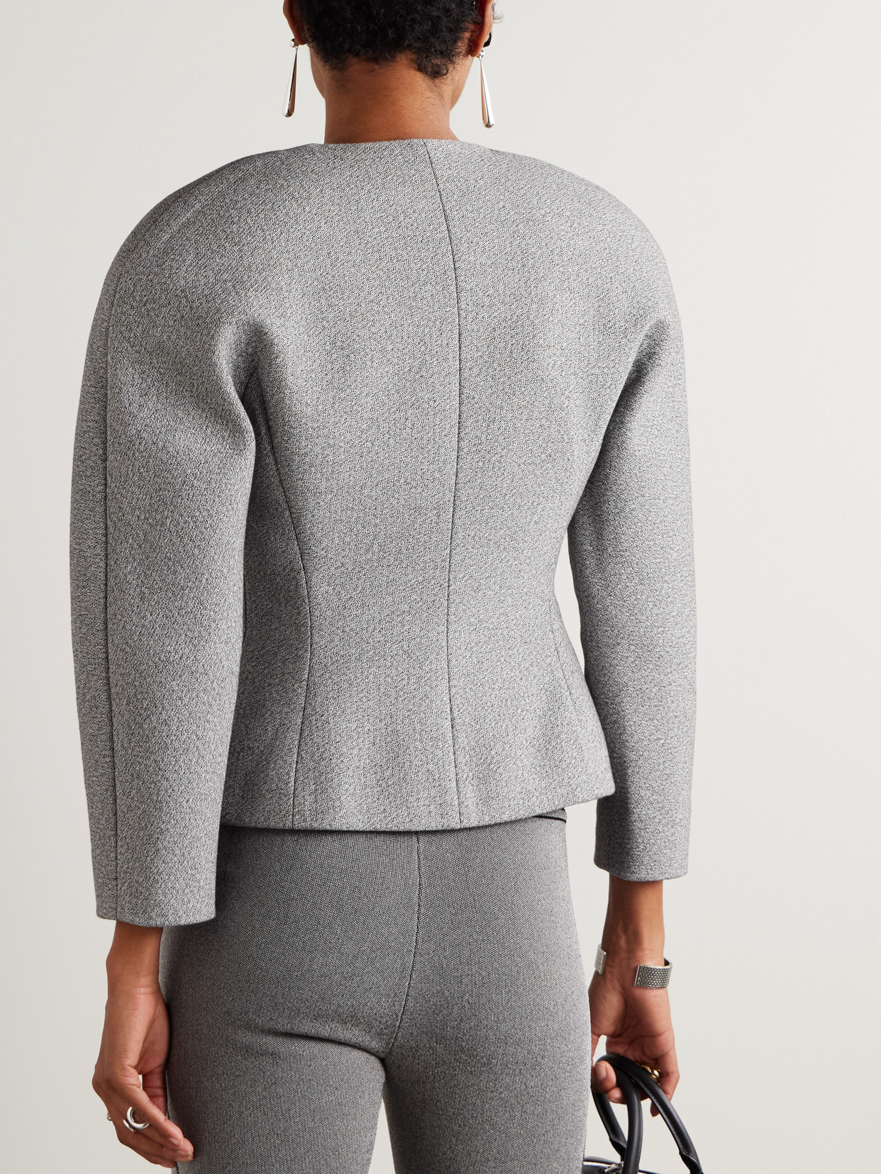 Jacquemus Ovalo Cotton And Wool-blend Jacket In Gray