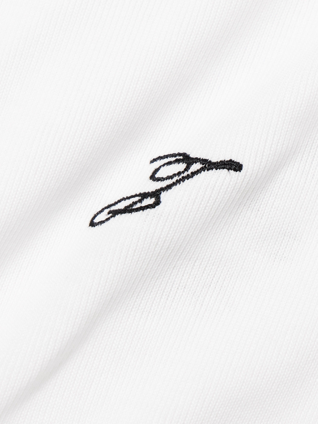 Jacquemus The Ovalo Embroidered Ribbed Cotton-jersey Bodysuit In White
