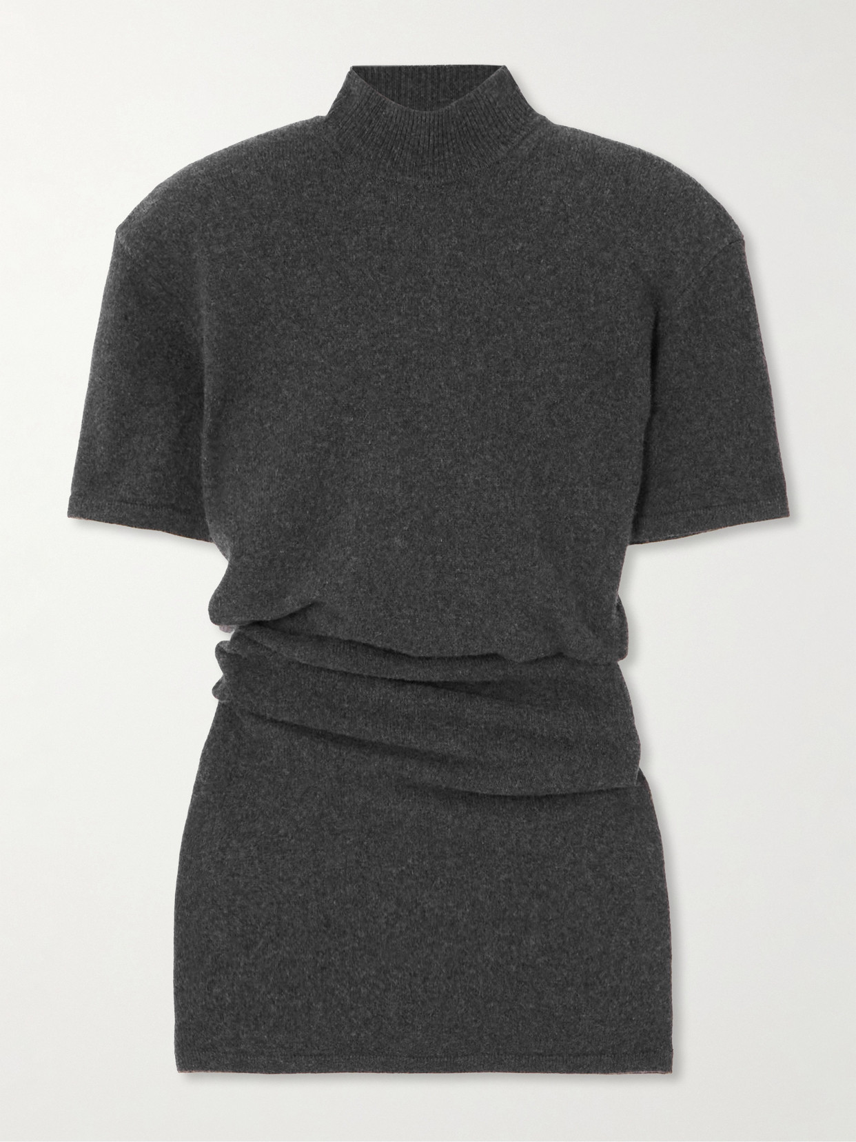 Jacquemus The Castagna Wool-blend Turtleneck Mini Dress In Black