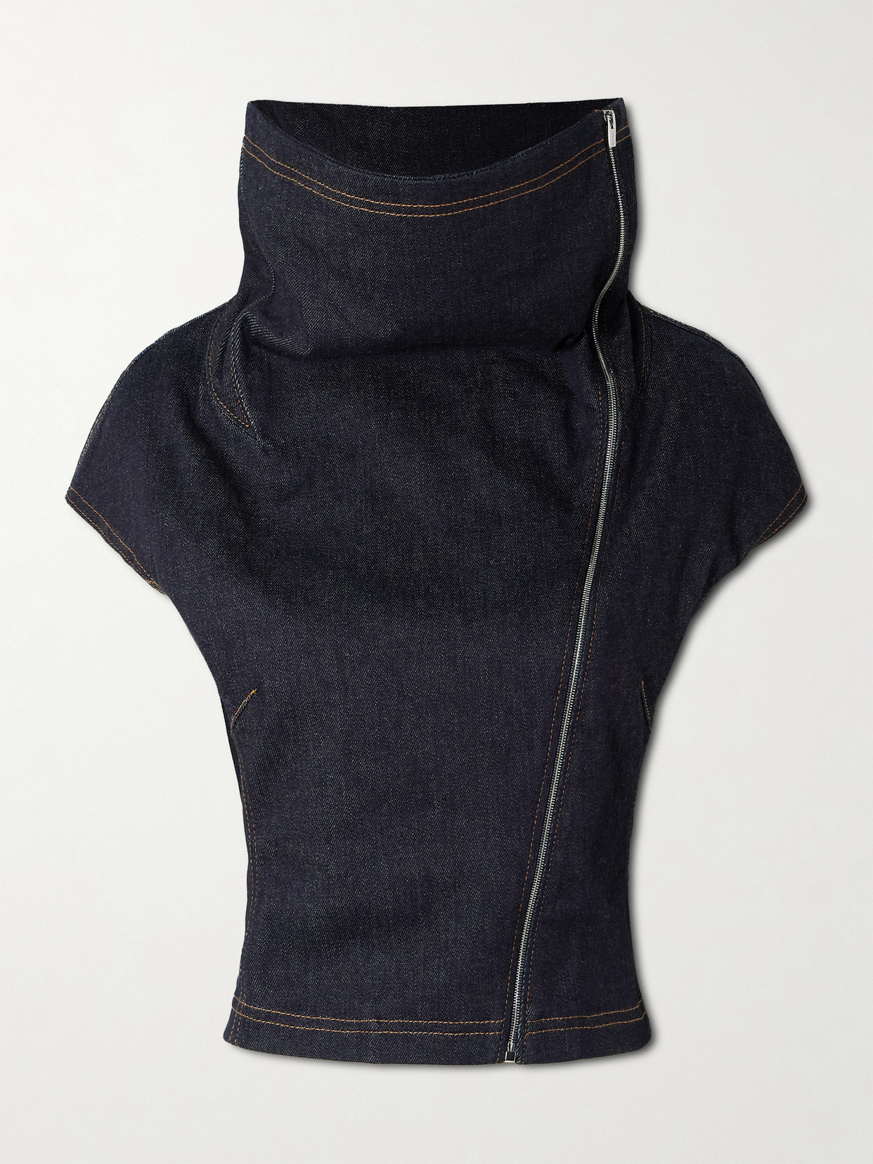 Jacquemus Zip-front Asymmetrical Top In Black