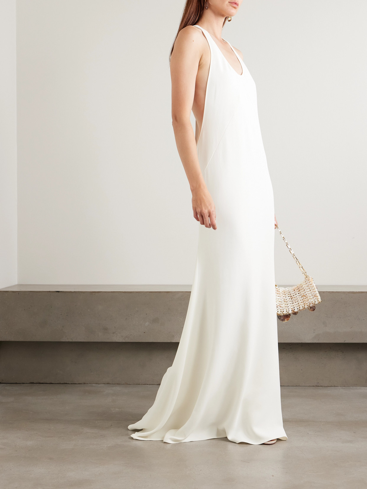 Jacquemus The Marcel Paneled Crepe Maxi Dress In Yellow