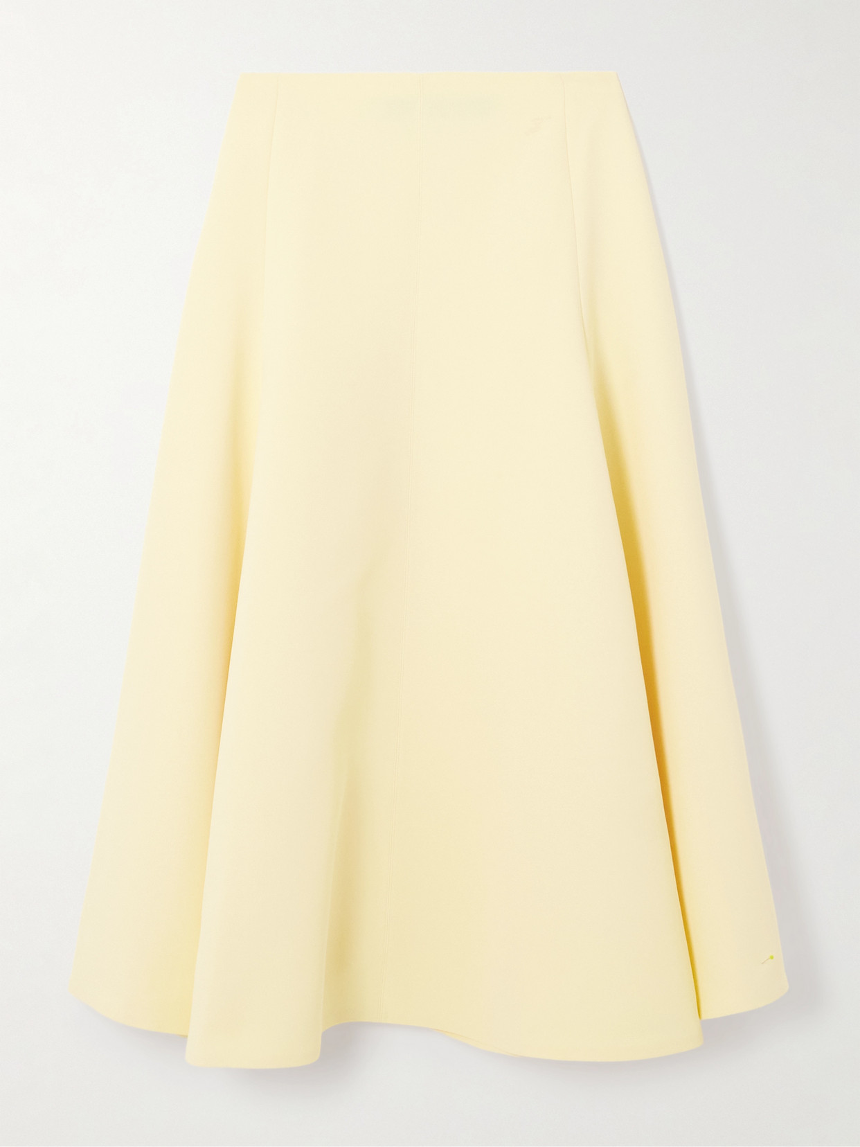 Jacquemus Triangle Paneled Crepe Midi Skirt In Yellow