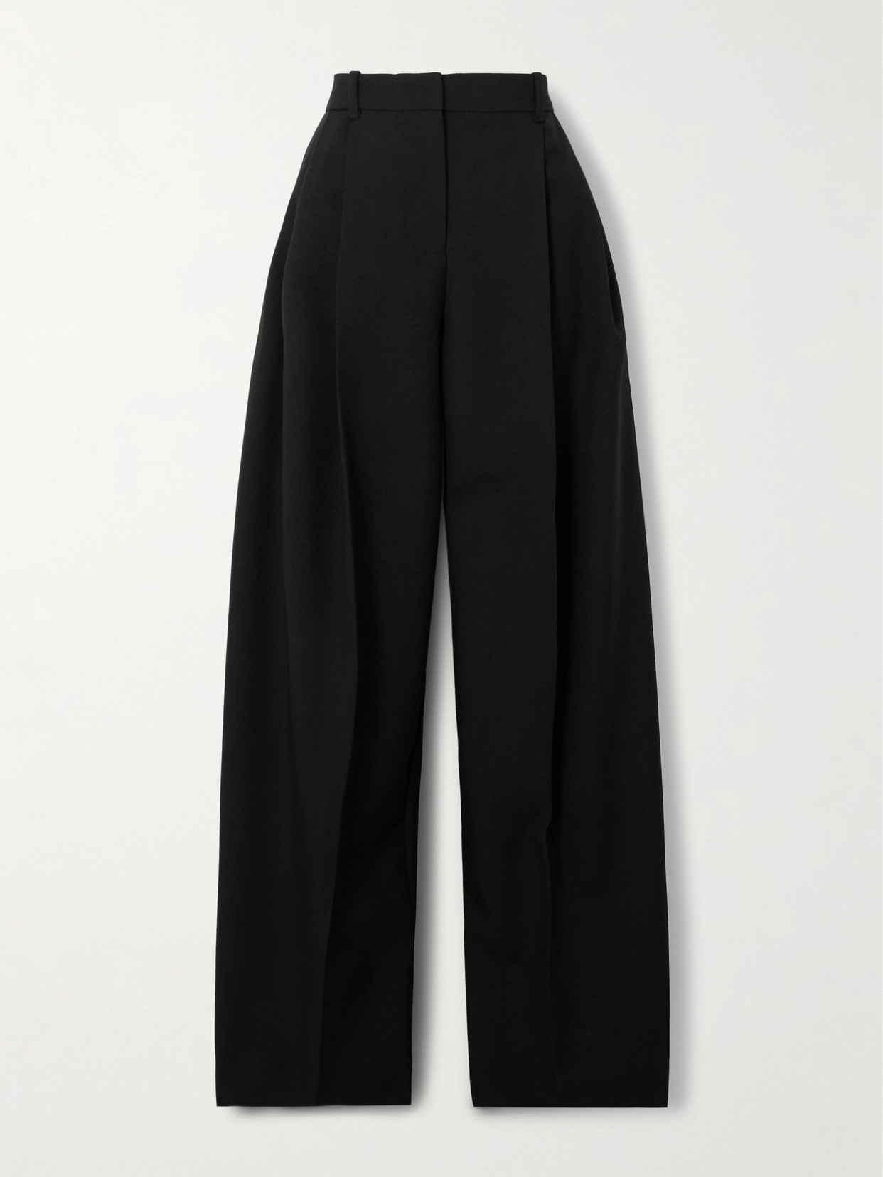 Jacquemus D'homme Pleated Wool-twill Tapered Pants In Black