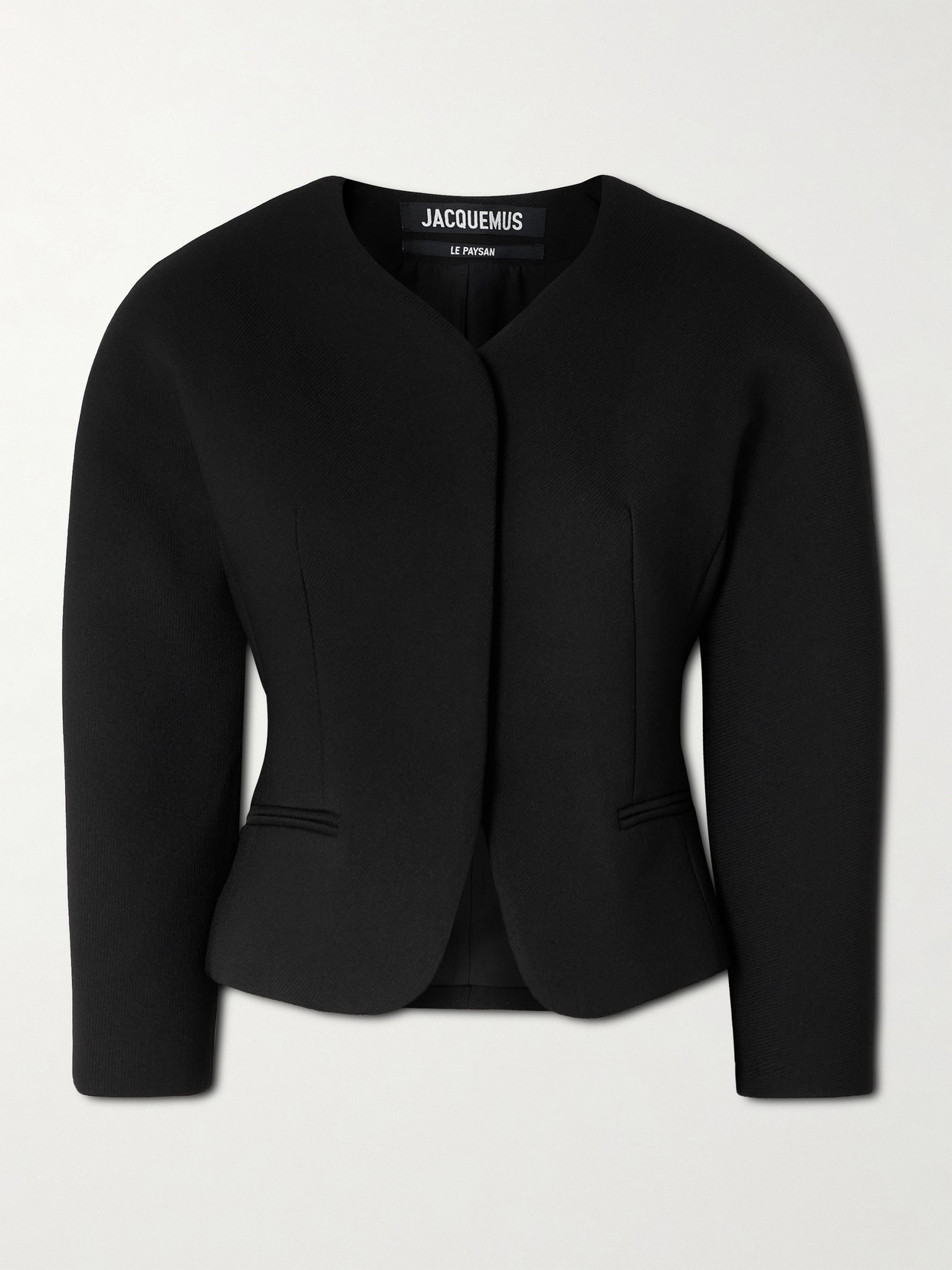 Jacquemus Ovalo Twill Jacket In Black