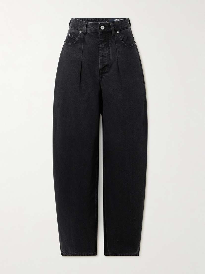 Jacquemus The Ovalo De-nîmes Pleated High-rise Barrel-leg Jeans