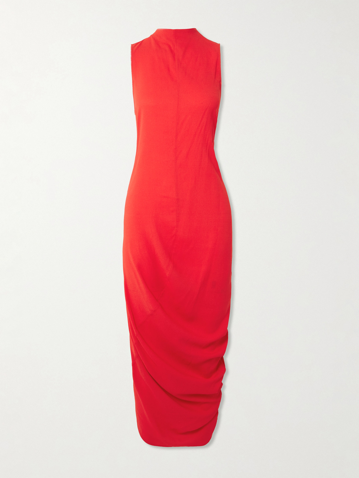 Jacquemus The J Asymmetric Draped Crepe Dress In Red