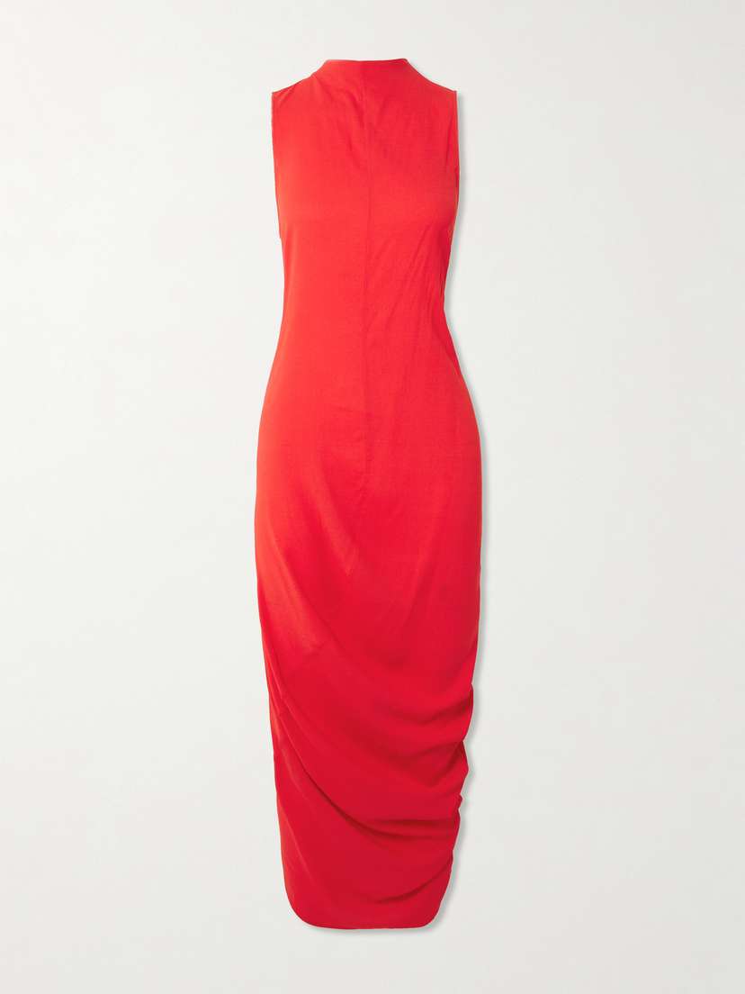 Jacquemus The J Asymmetric Draped Crepe Dress