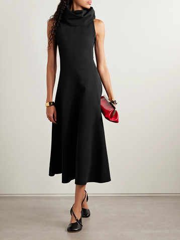 Jacquemus Draped crepe midi dress