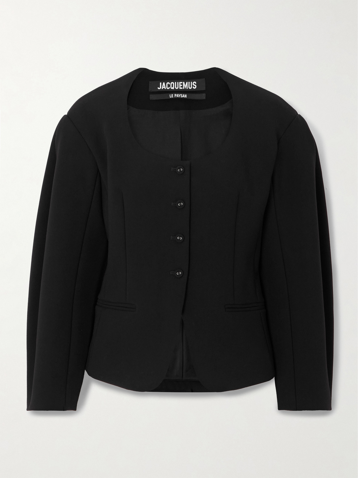 Jacquemus Ovalo Crepe Jacket In Black