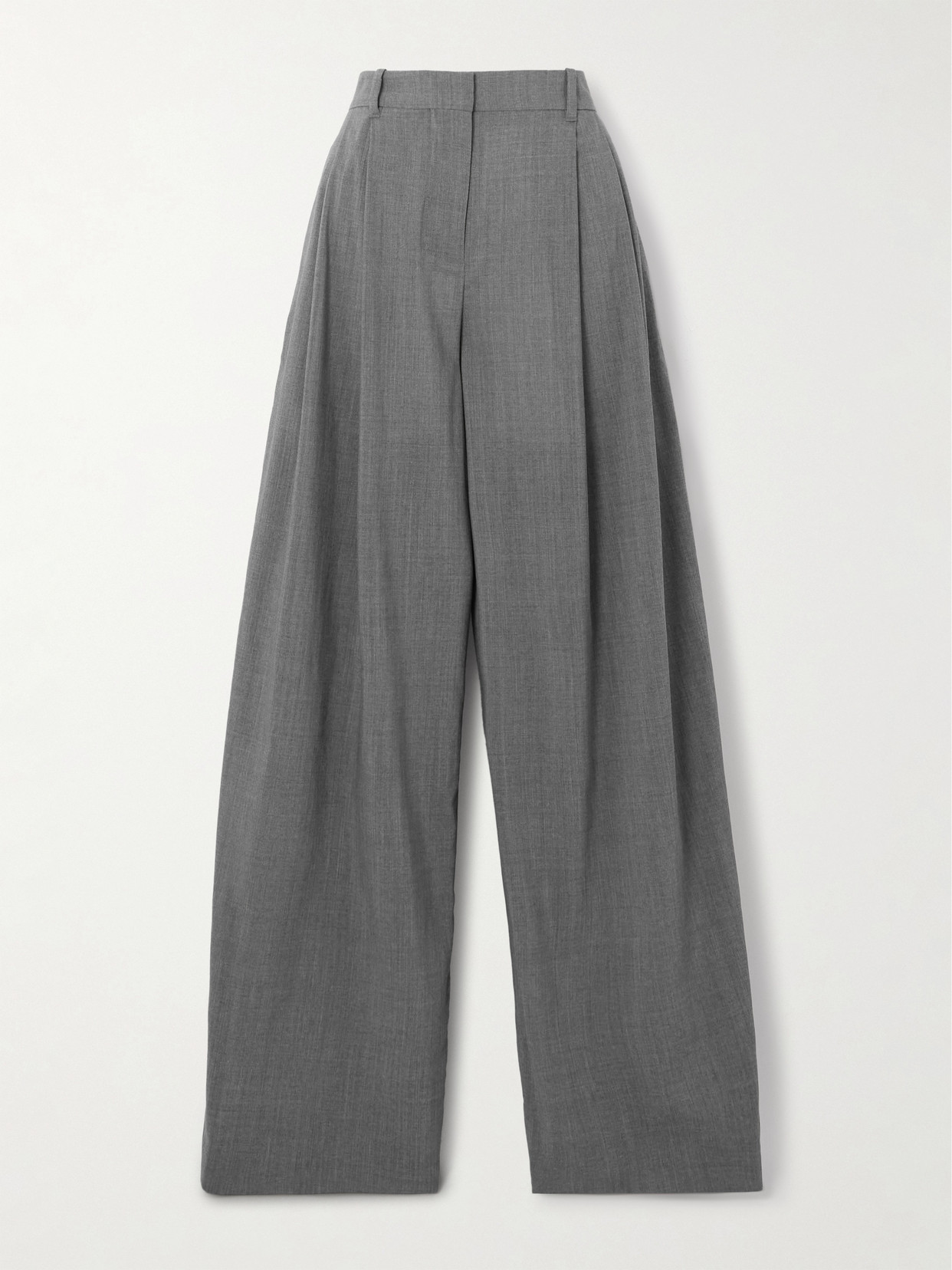 Jacquemus D'homme Pleated Stretch-wool Tapered Pants In Gray