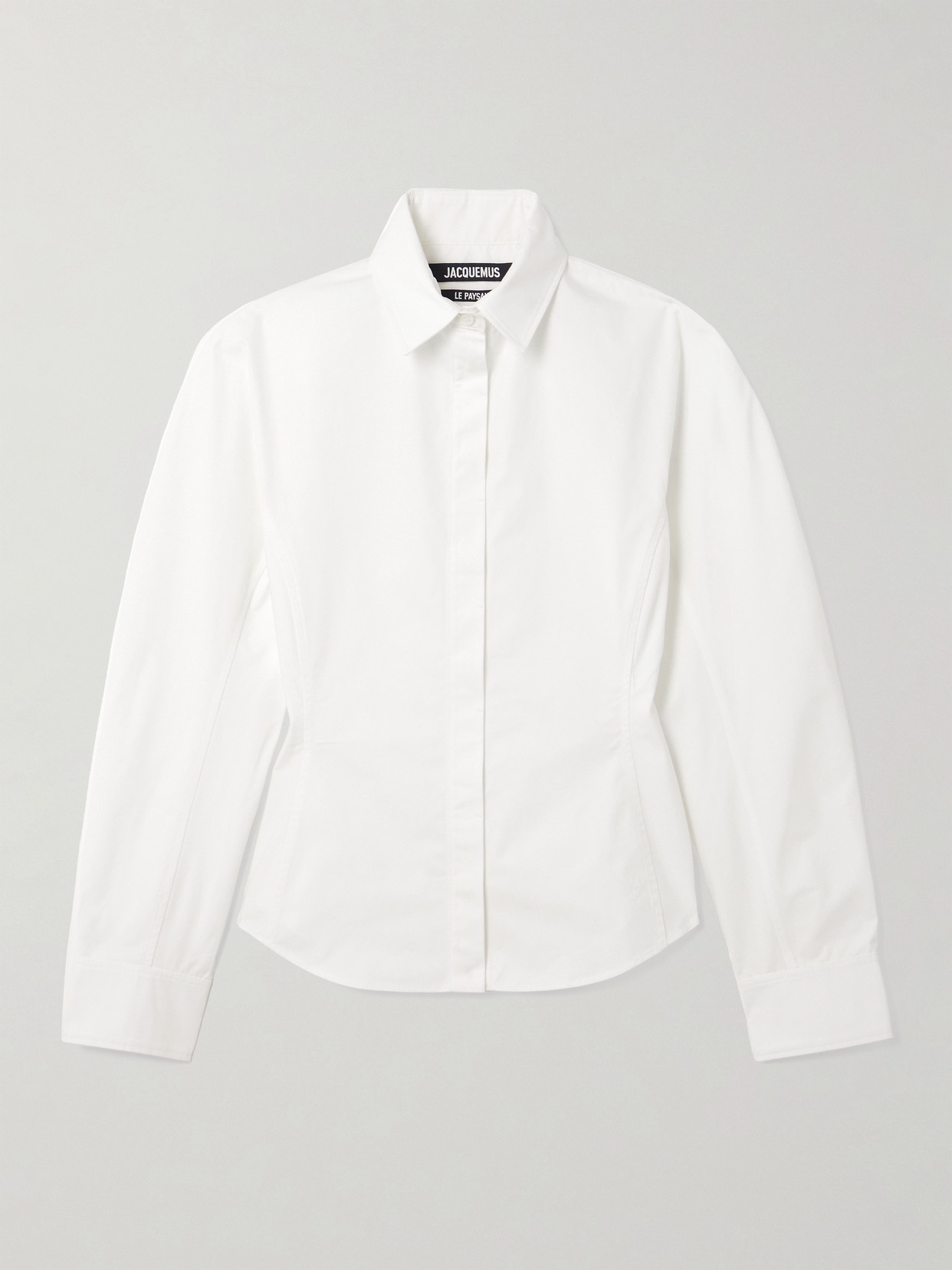 Jacquemus Ovalo Embroidered Cotton-poplin Shirt In White