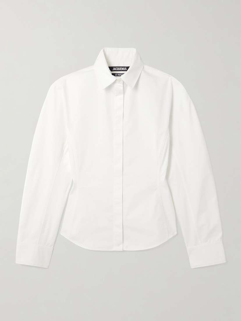 Jacquemus Ovalo Embroidered Cotton-poplin Shirt
