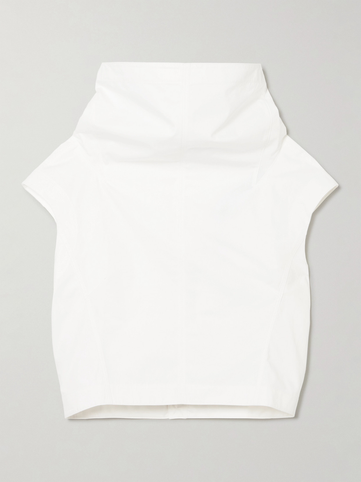Jacquemus The Pasante Cropped Paneled Cotton-poplin Turtleneck Top In White
