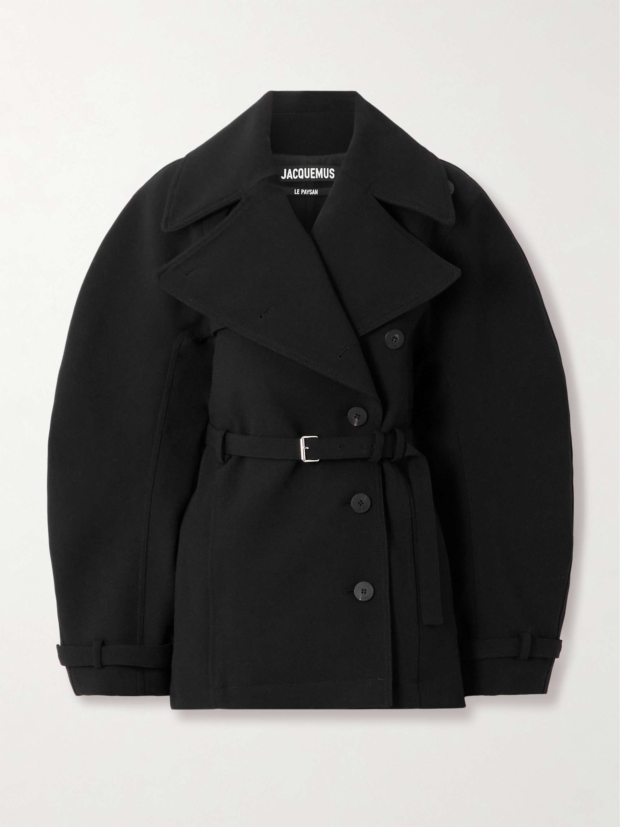 JACQUEMUS Belted woven coat | NET-A-PORTER