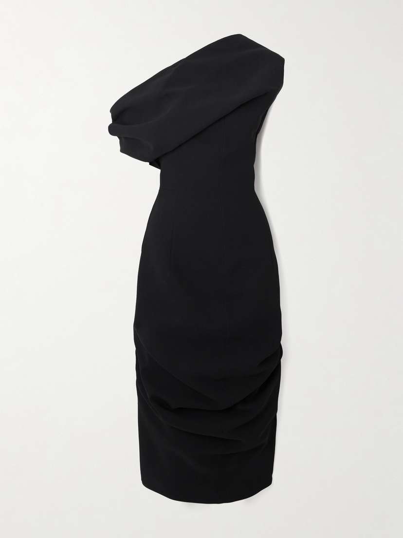 Jacquemus La Robe Pesce One-shoulder Draped Crepe Midi Dress