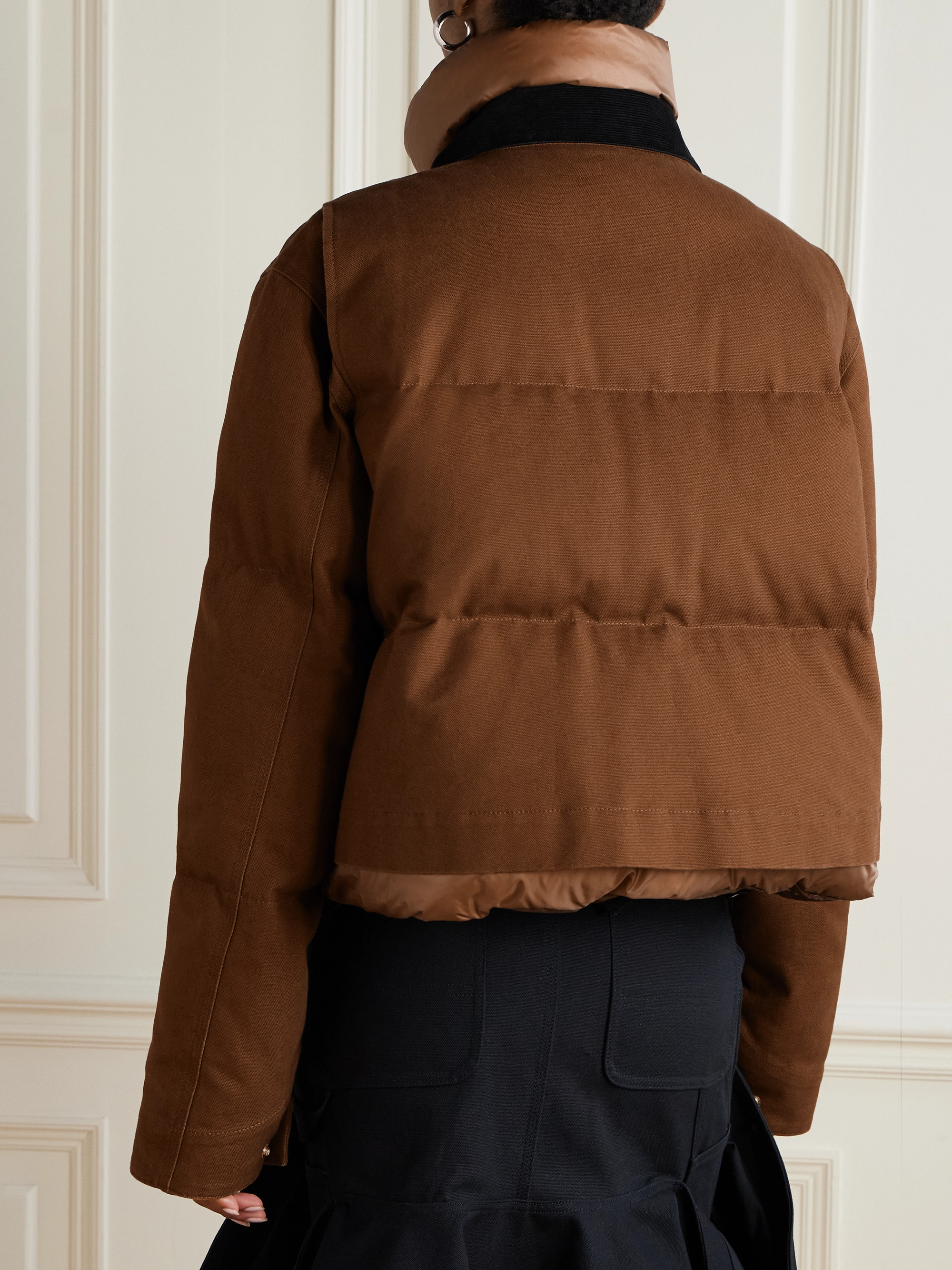 Sacai - + Carhartt WIP cropped corduroy-trimmed quilted shell and