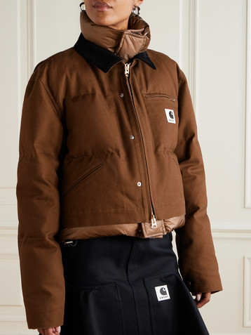 Sacai - + Carhartt WIP cropped corduroy-trimmed quilted shell and