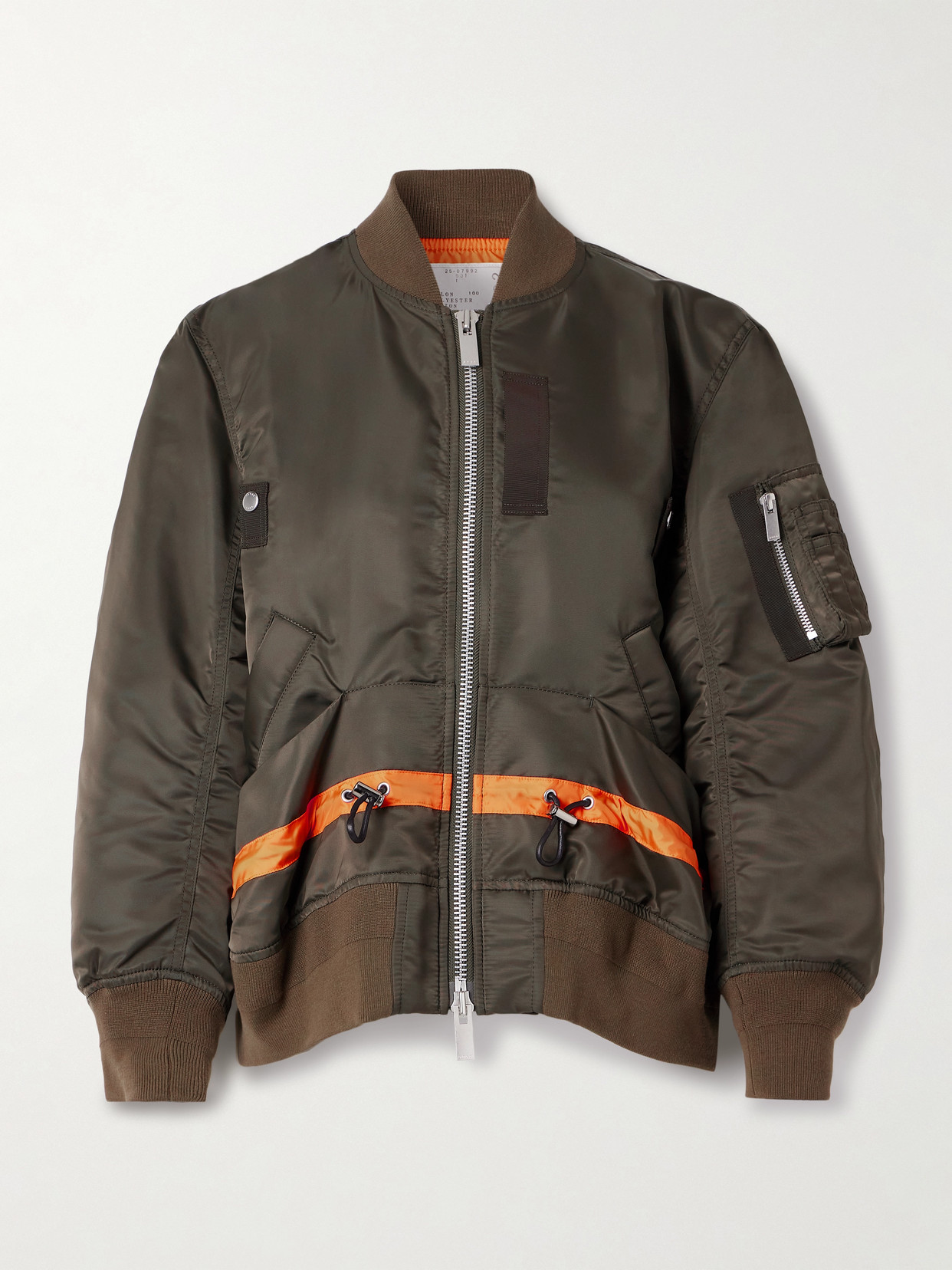 Sacai Shell Bomber Jacket In Green