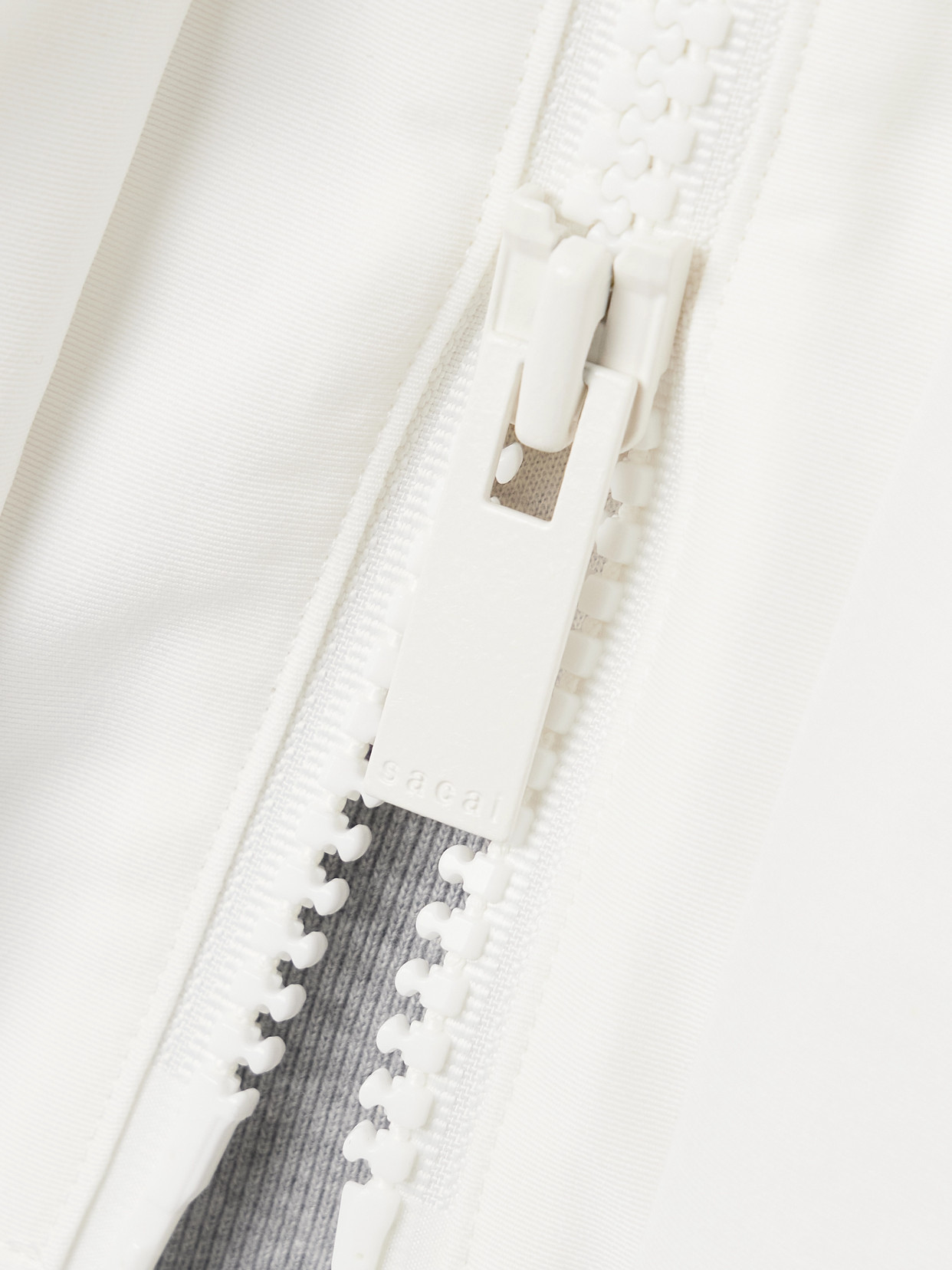 Sacai Paneled Cotton-canvas And Cotton-blend Jersey Hoodie In Gray