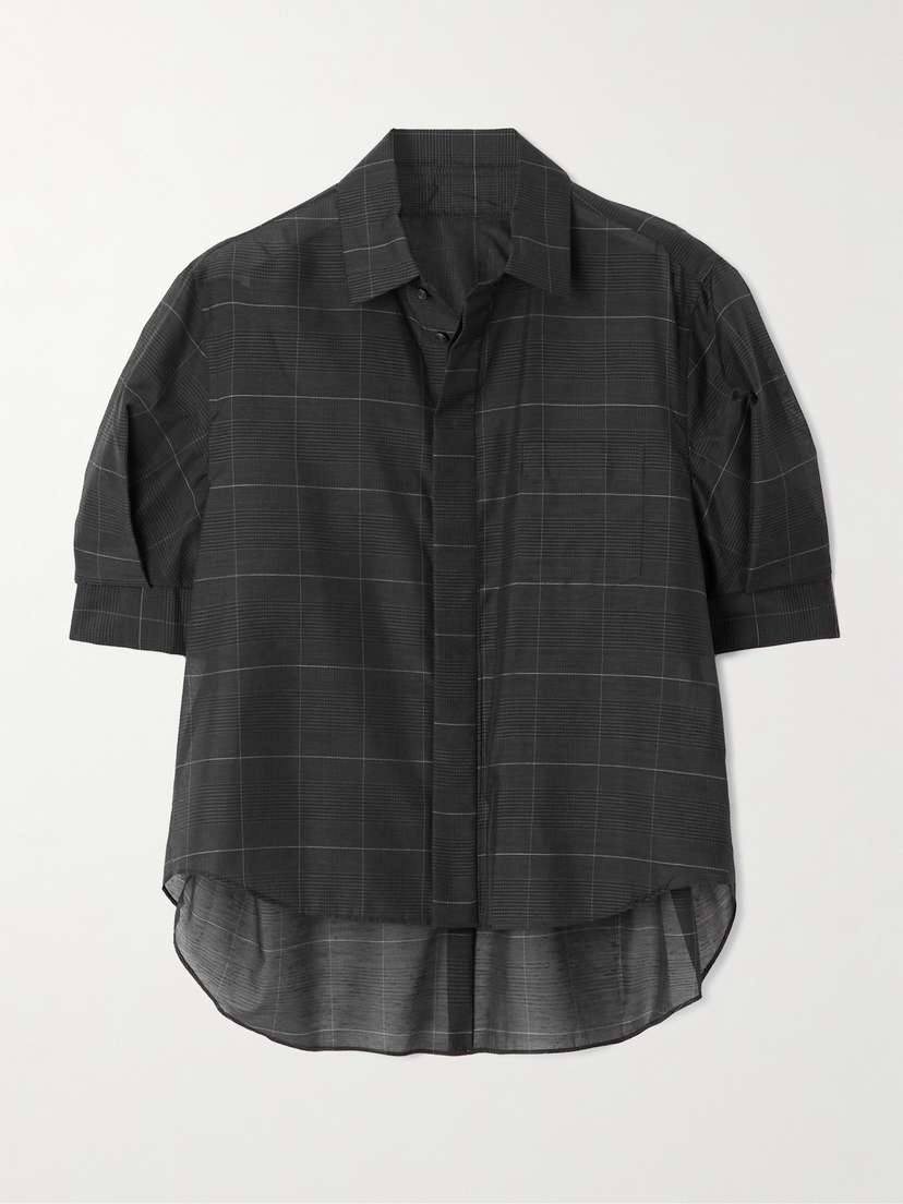 Sacai Glen Prince Of Wales Checked Poplin Shirt