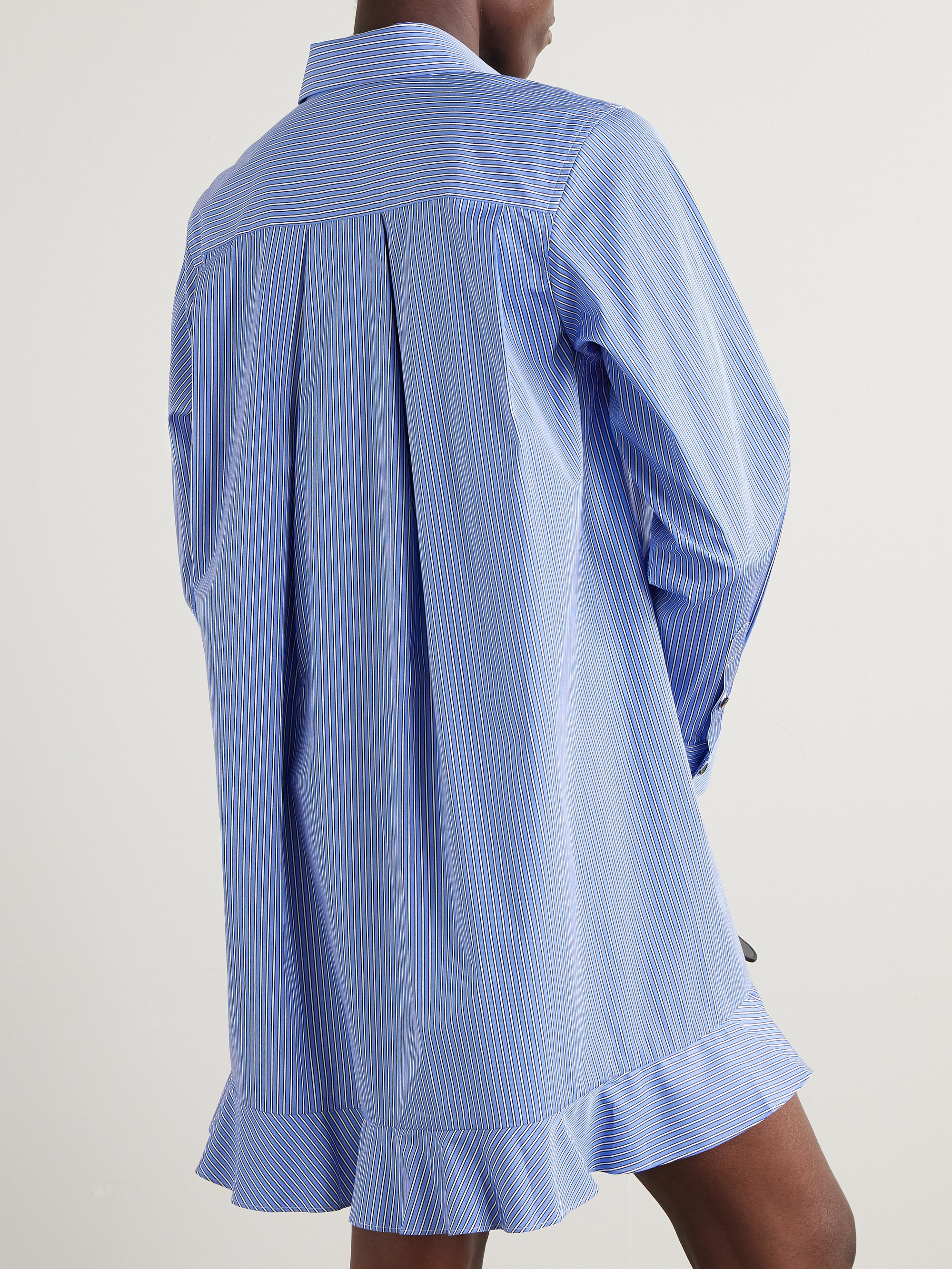 Sacai - Striped paneled poplin shirt dress | Plush