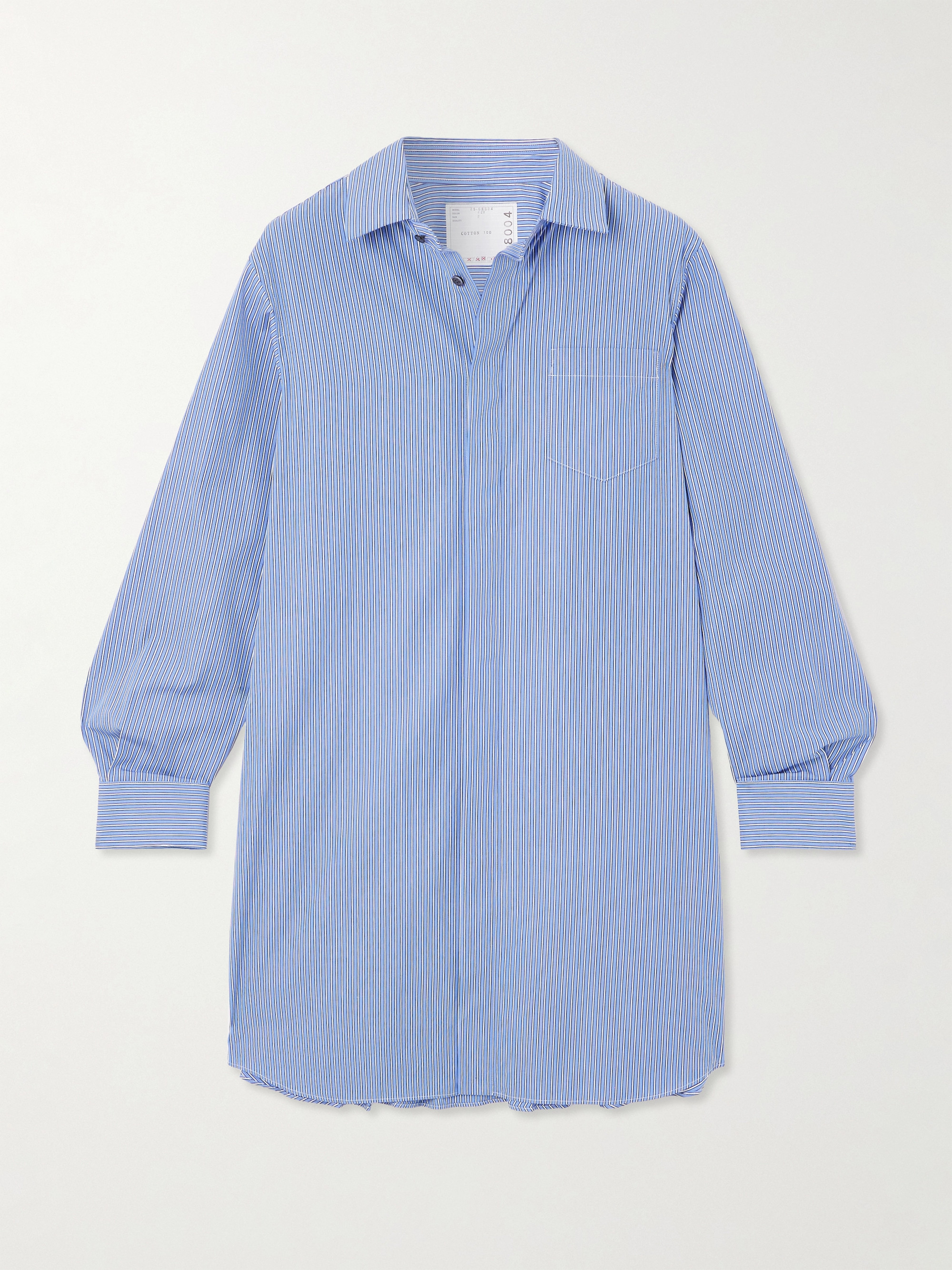 Sacai - Striped paneled poplin shirt dress | Plush