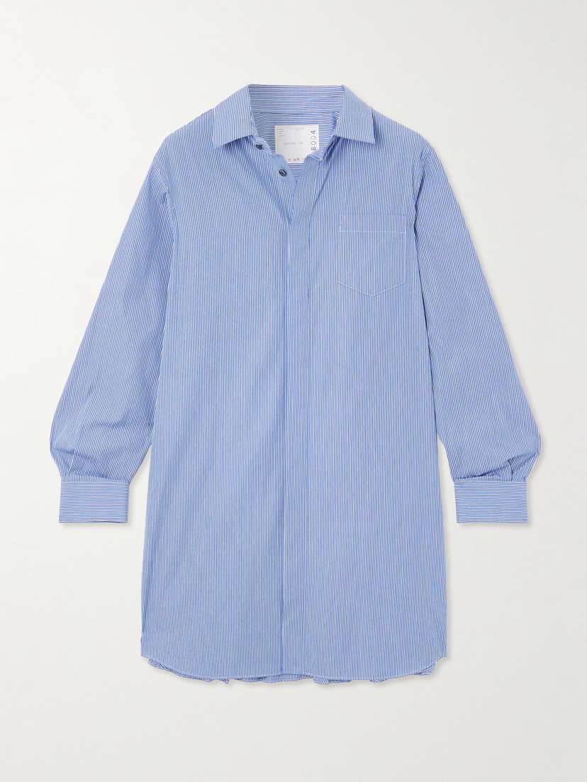 Sacai Striped Paneled Poplin Shirt Dress