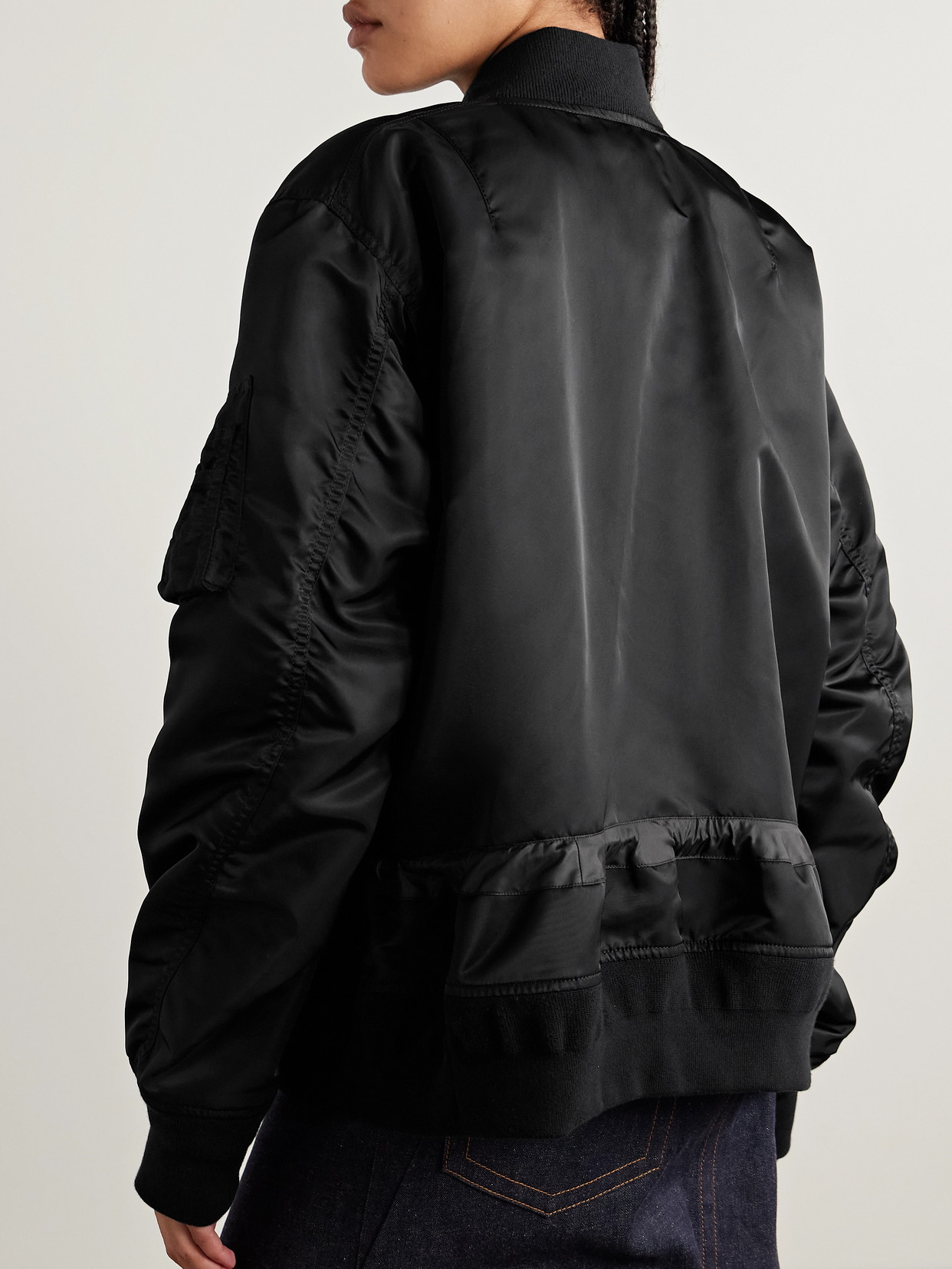 Sacai Shell Bomber Jacket In Black