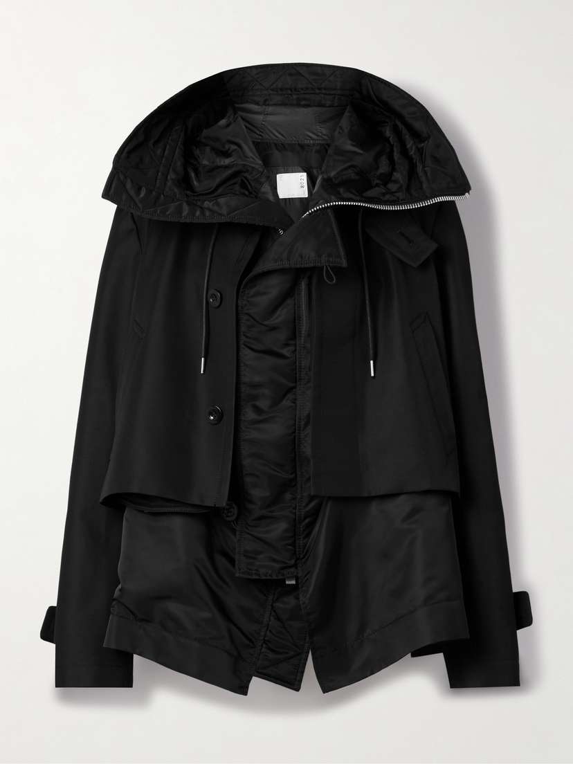 Sacai Paneled Cotton-blend Gabardine And Padded Shell Jacket