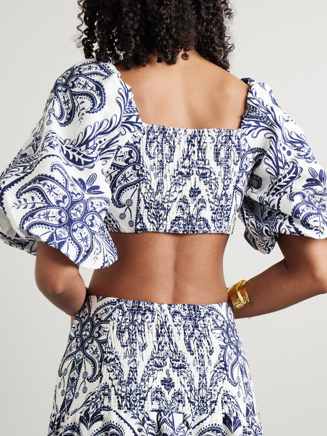 Farm Rio White  Blue Tops In Blue Tropi