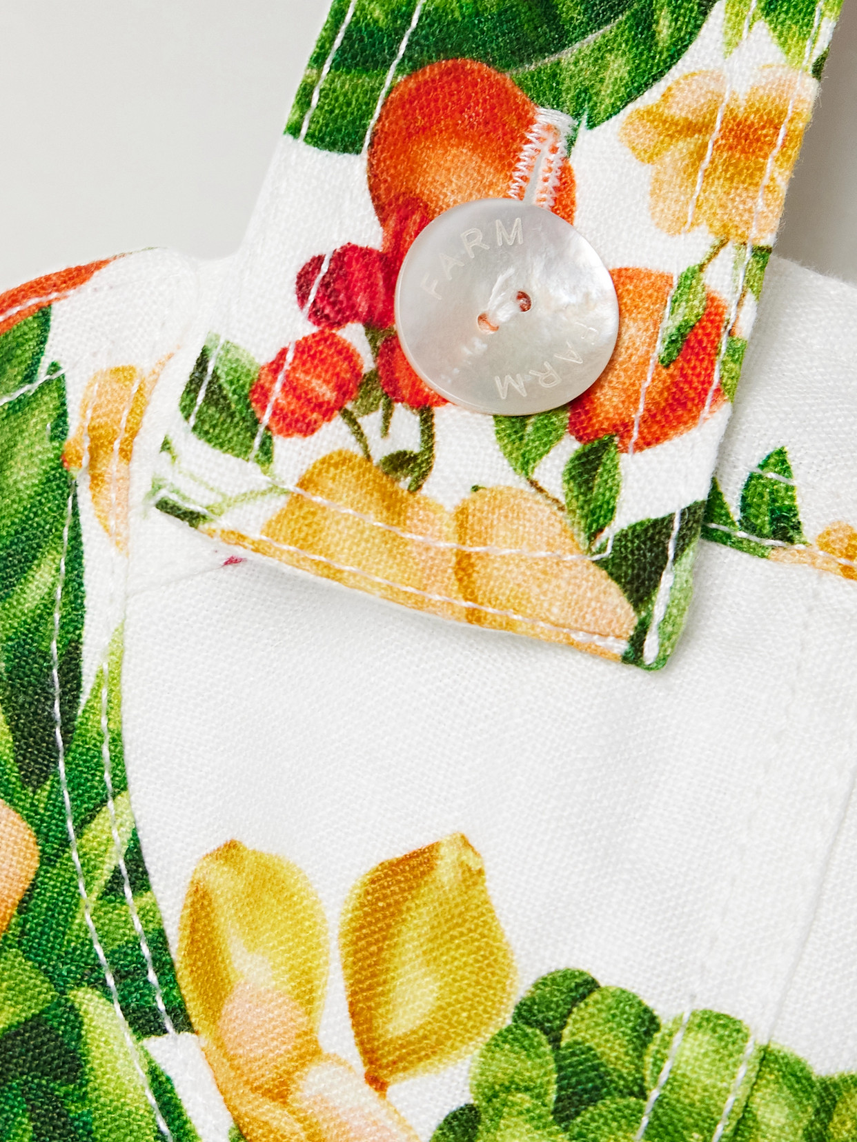 Farm Rio Cropped Printed Linen Top