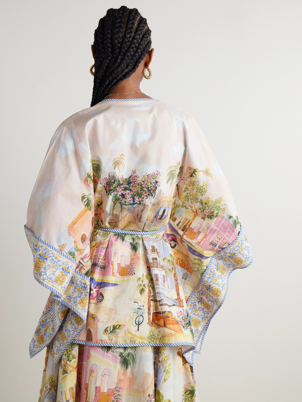 Shop Farm Rio Aracati Belted Printed Organic Cotton-poplin Tunic