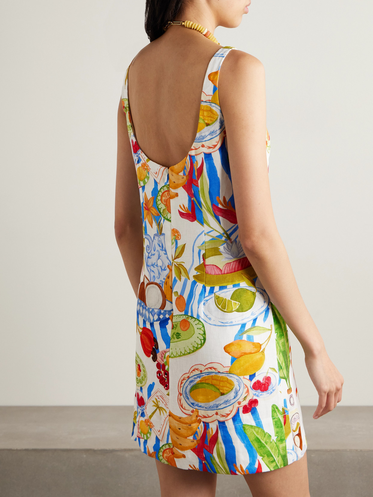 Farm Rio Printed Linen Mini Dress