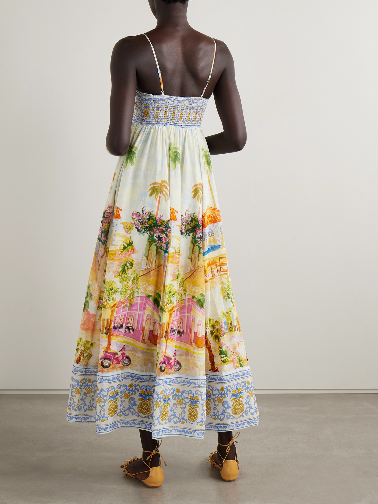 Farm Rio Womens Aracati Multicolor Aracati Shoulder-straps Cotton-blend Maxi Dress