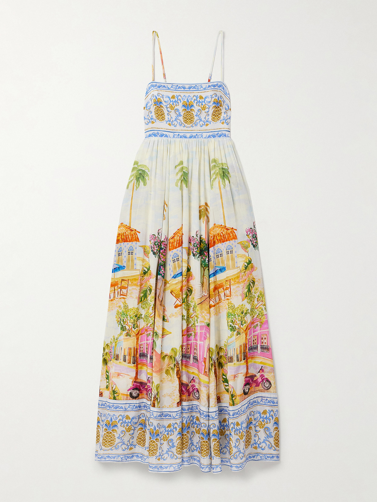 Farm Rio Womens Aracati Multicolor Aracati Shoulder-straps Cotton-blend Maxi Dress