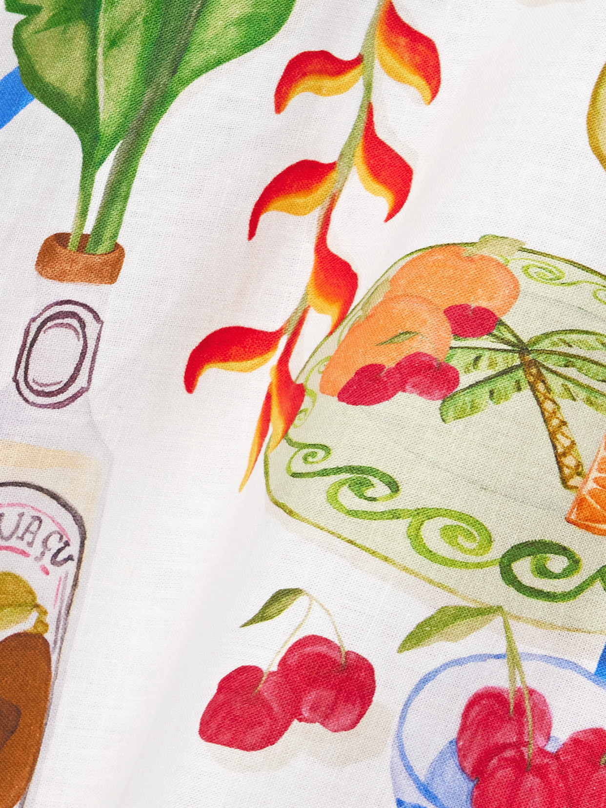 Farm Rio Printed Linen-blend Midi Skirt