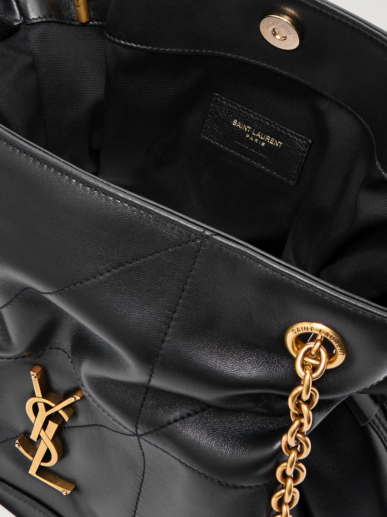 Saint Laurent Jamie Shopping Medium Quilted Leather Shoulder Bag In Black