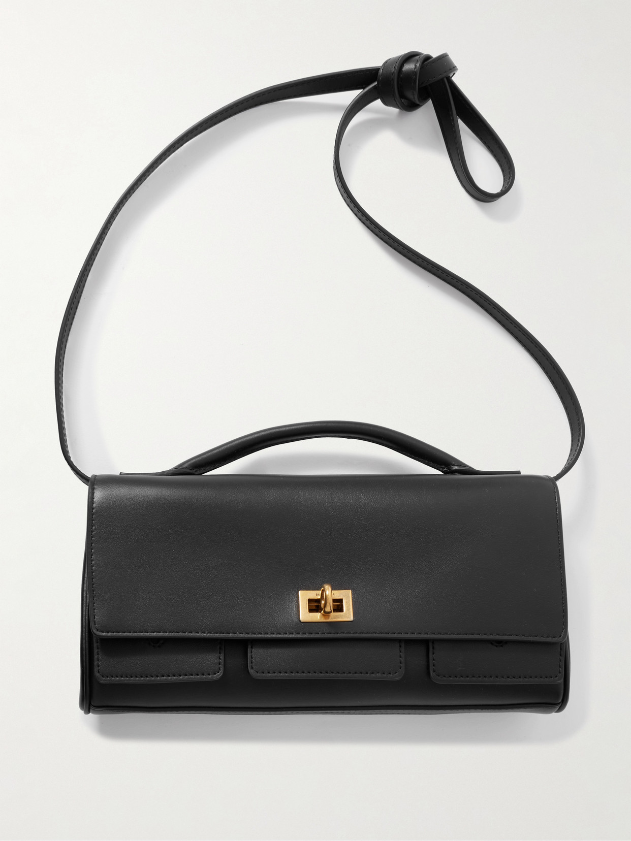 Balenciaga Bel Air Flap Leather Shoulder Bag In Black