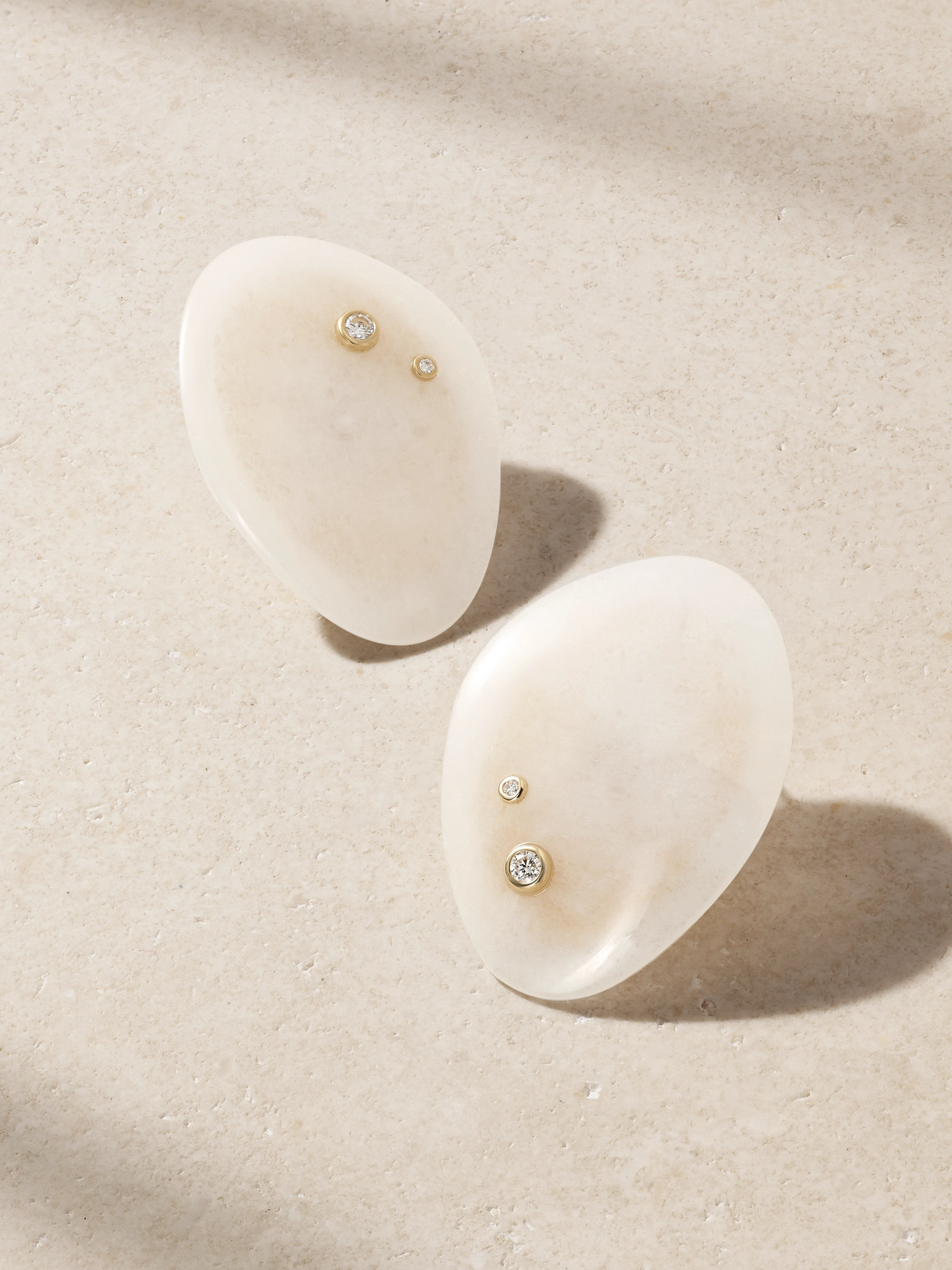By Pariah Venus 14-karat Recycled Gold, Jasper And Diamond Earrings In White