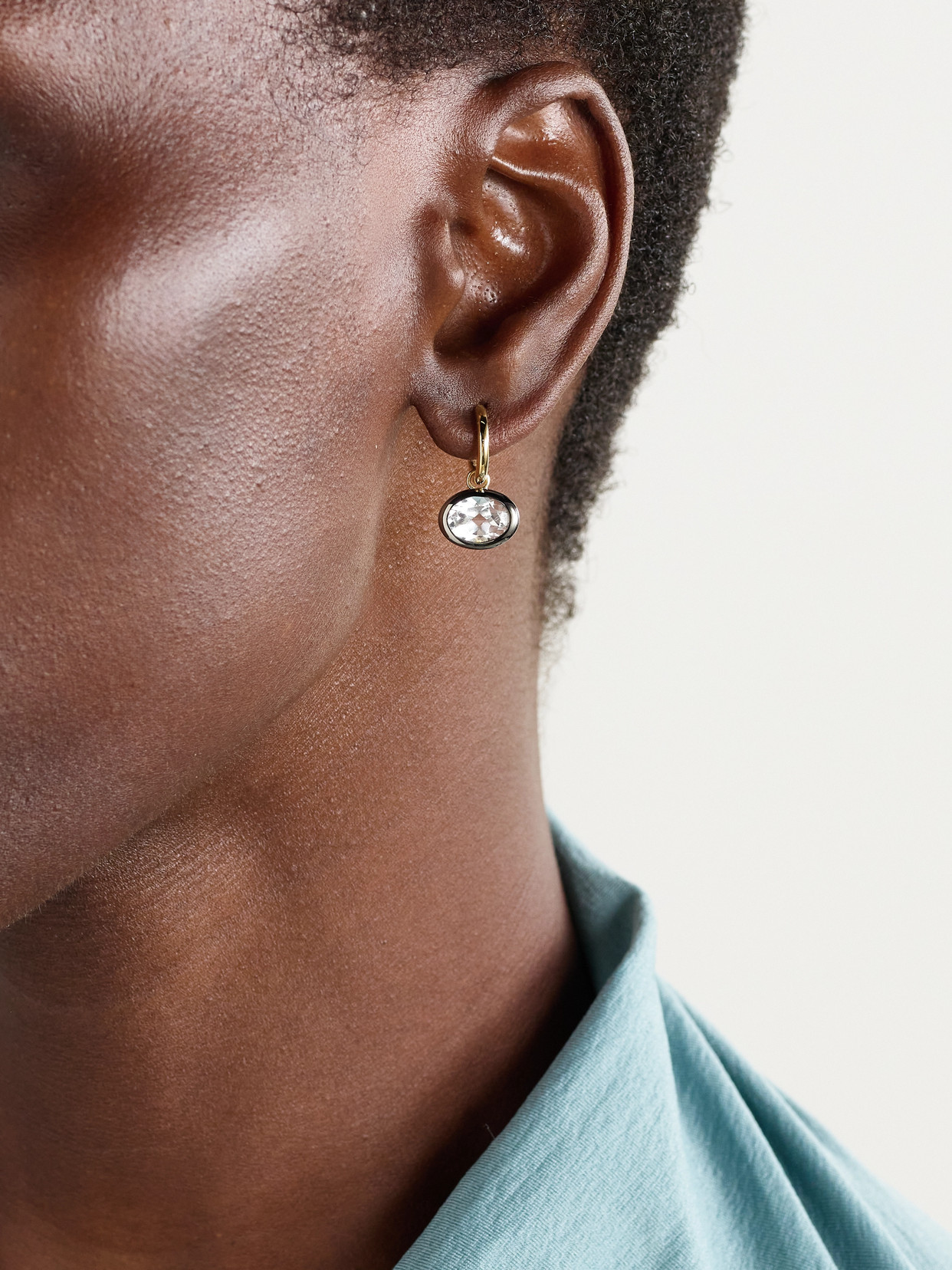 By Pariah Xl Orbit 14-karat Recycled Gold, Rhodium And Topaz Hoop Earrings In Gold