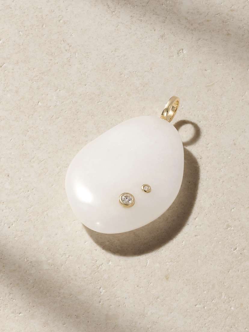 By Pariah Venus 14-karat Recycled Gold, Jasper And Diamond Pendant