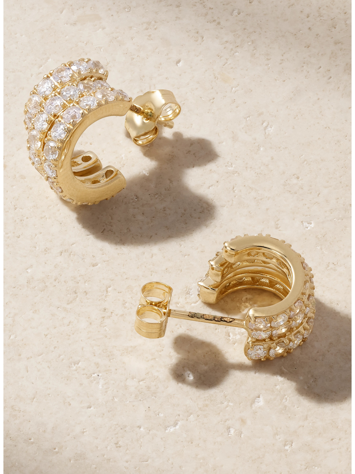 By Pariah Classic 14-karat Recycled Gold, Sapphire And Diamond Hoop Earrings In Gold