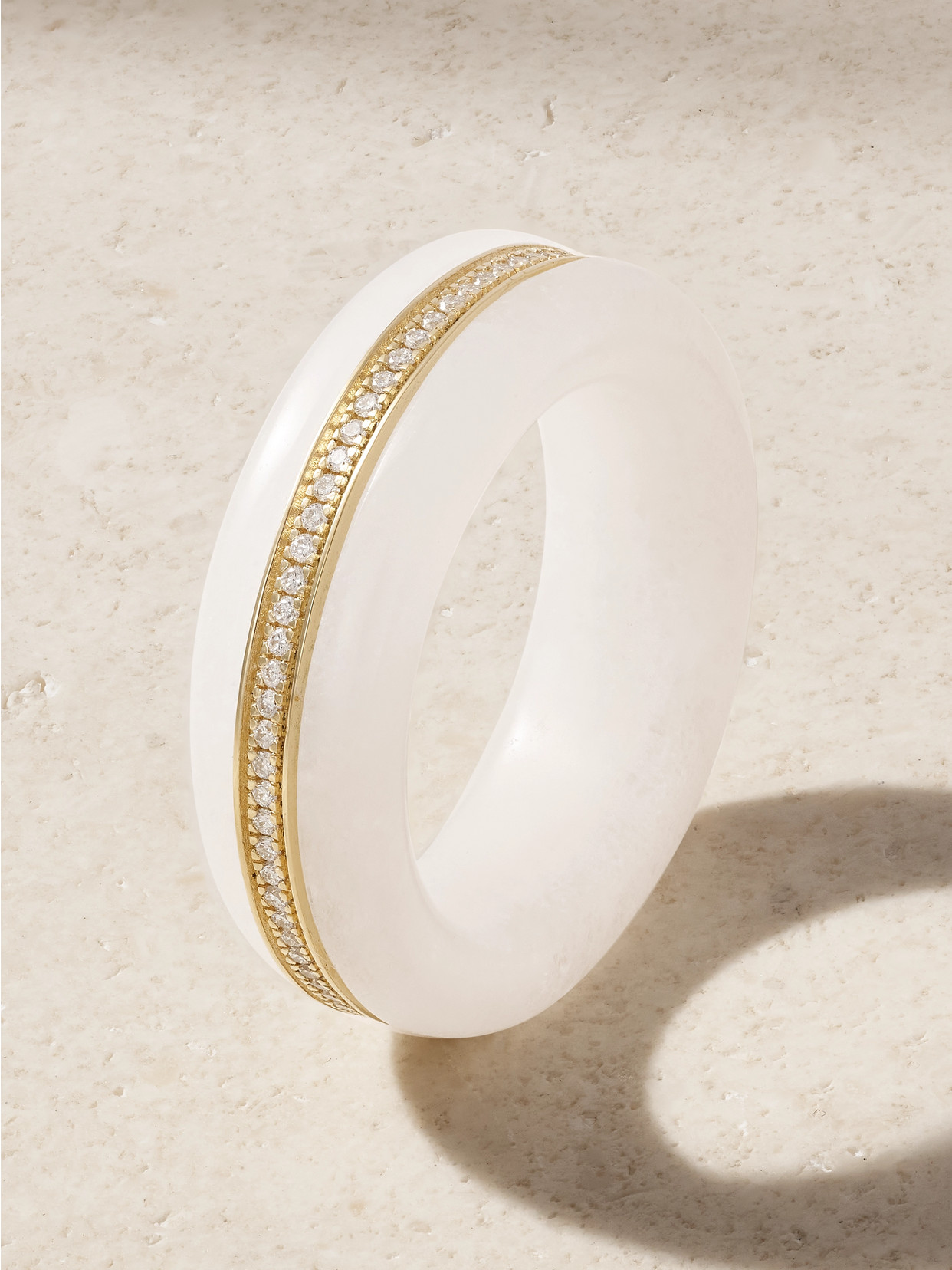 By Pariah Pebble Cocktail 14-karat Recycled Gold, Jasper And Diamond Ring In White
