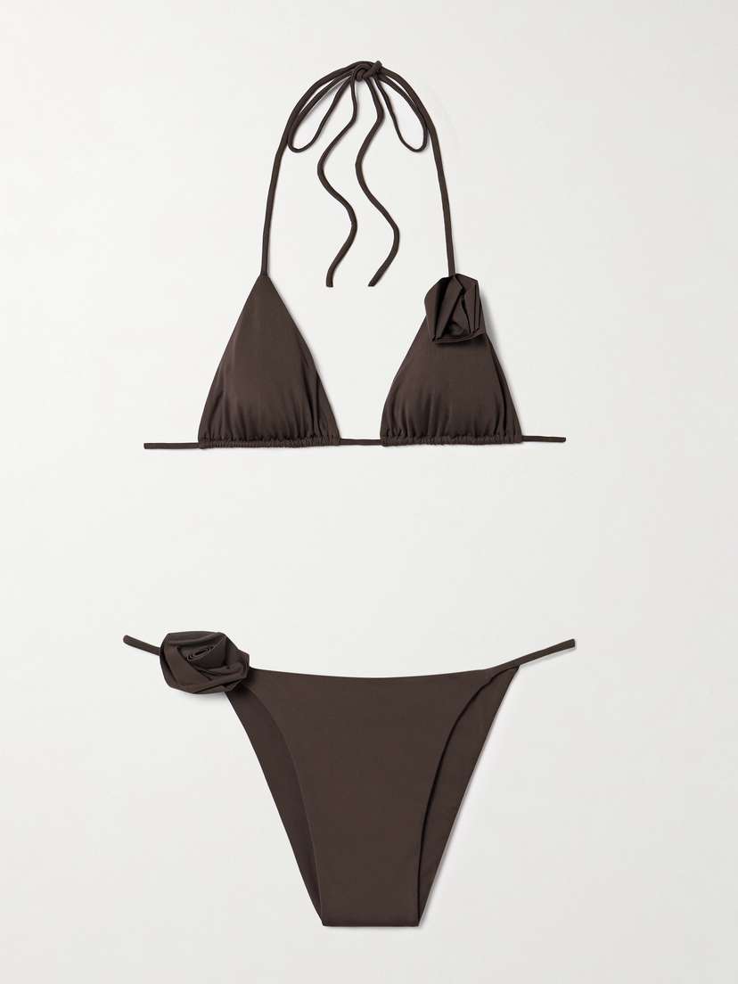 Maygel Coronel Gola Appliquéd Triangle Halterneck Bikini