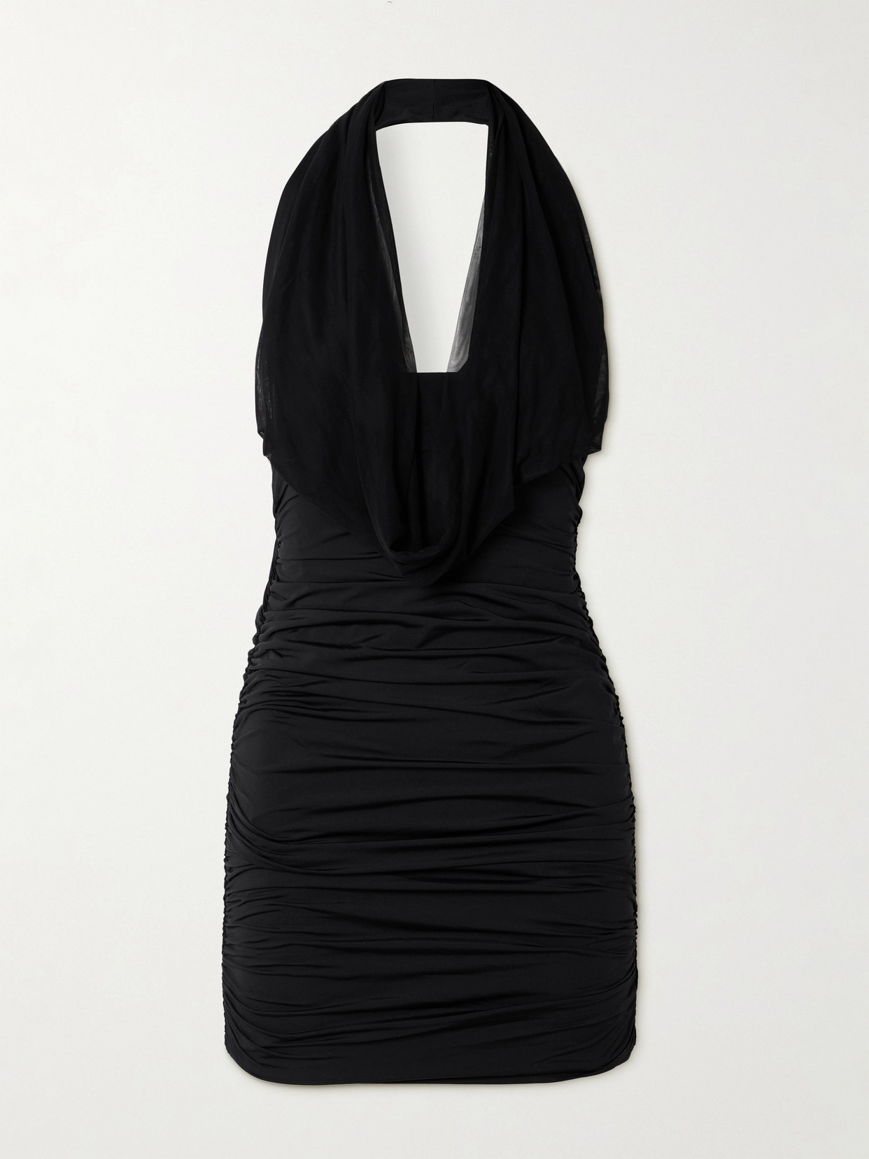 Maygel Coronel Taglio Asymmetric Draped Stretch-jersey Mini Dress In Black
