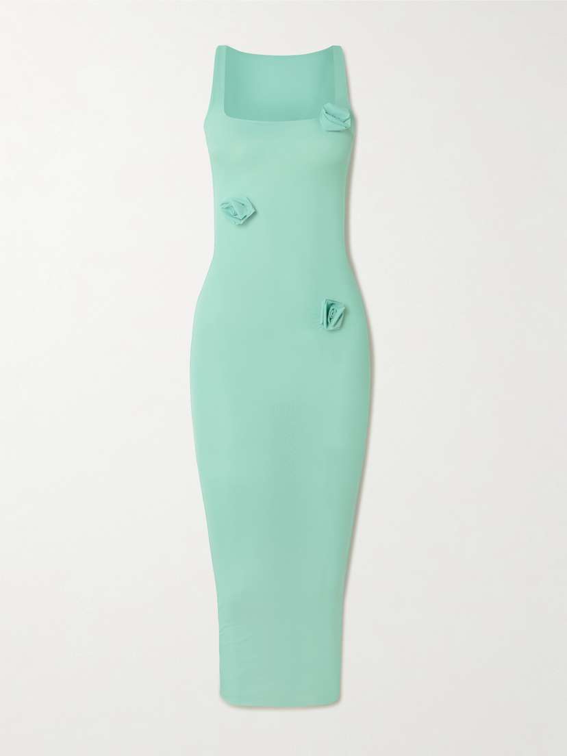 Maygel Coronel Ivy Appliquéd Stretch-jersey Midi Dress