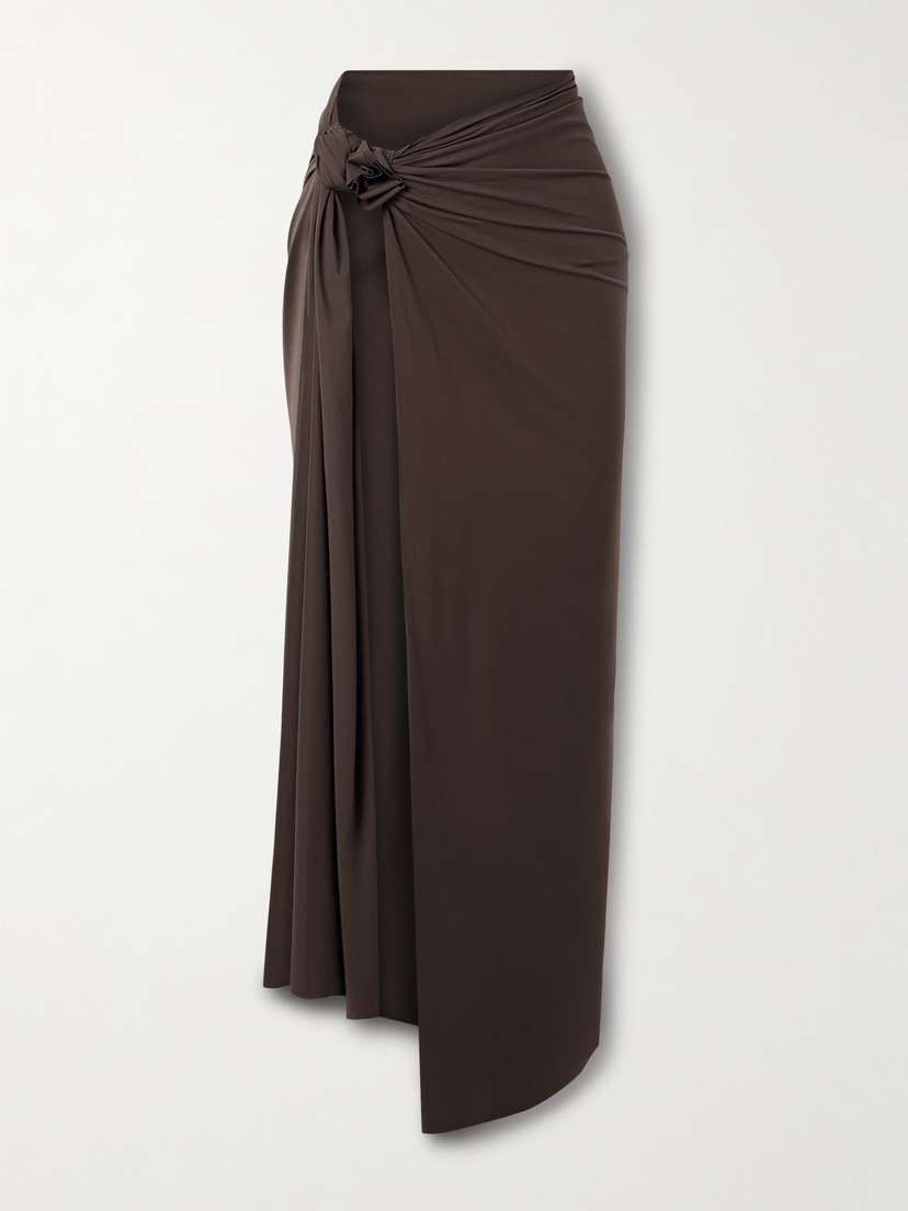 Maygel Coronel Capella Appliquéd Stretch-jersey Pareo