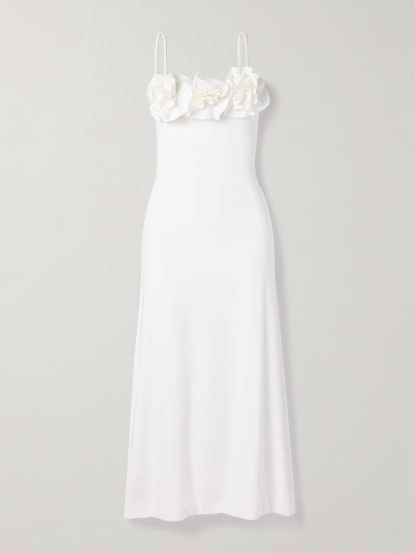 Maygel Coronel Aura Appliquéd Stretch-jersey Midi Dress