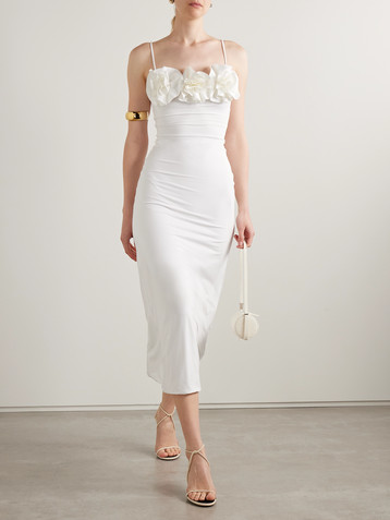 Maygel Coronel Aura appliquéd stretch-jersey midi dress