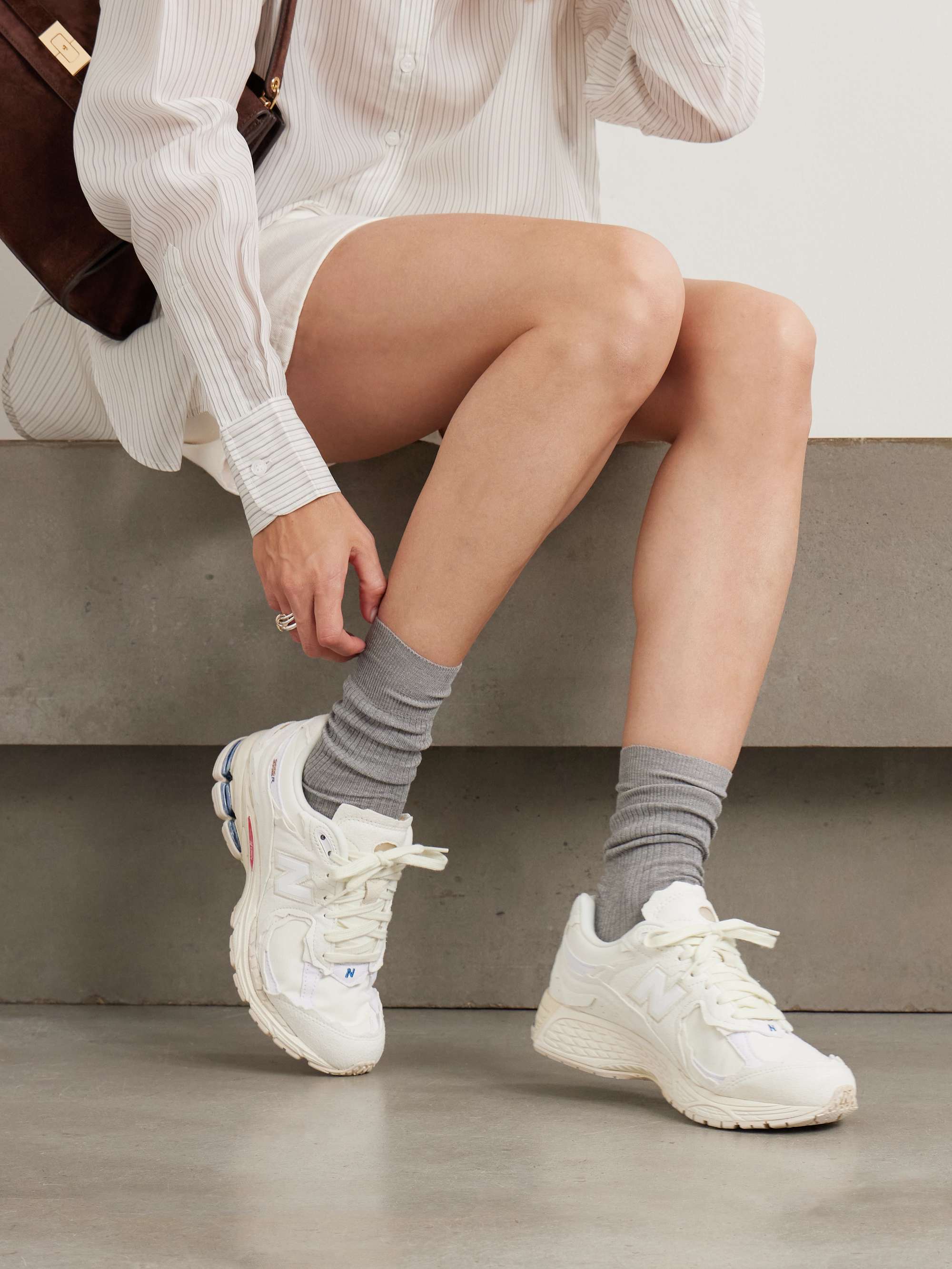 NEW BALANCE 2002R leather and suede sneakers